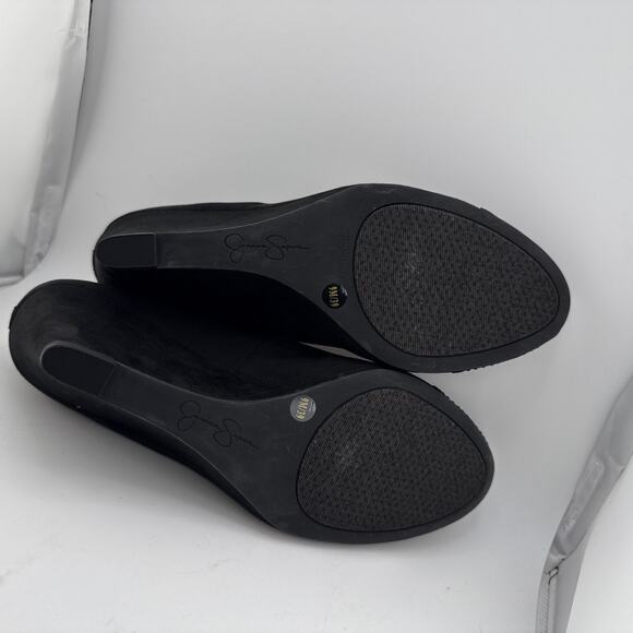 Jessica Simpson Women’s Sammi Black Suede Platform Wedge Heels Size 9 M NWB - Picture 7 of 10